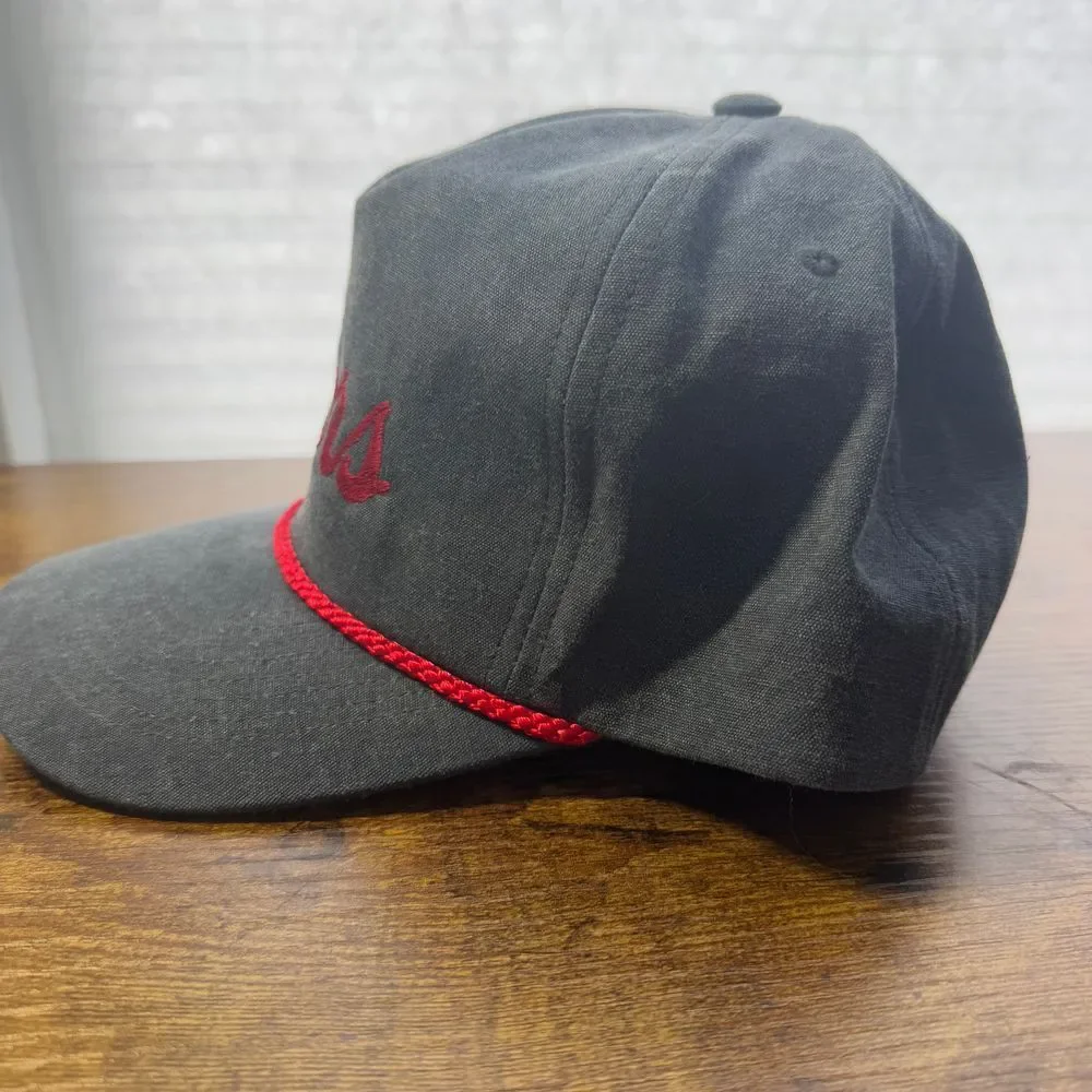 Coors Vintage‎ Black Snapback Hat with Red Embroidered Logo and Braided Rope